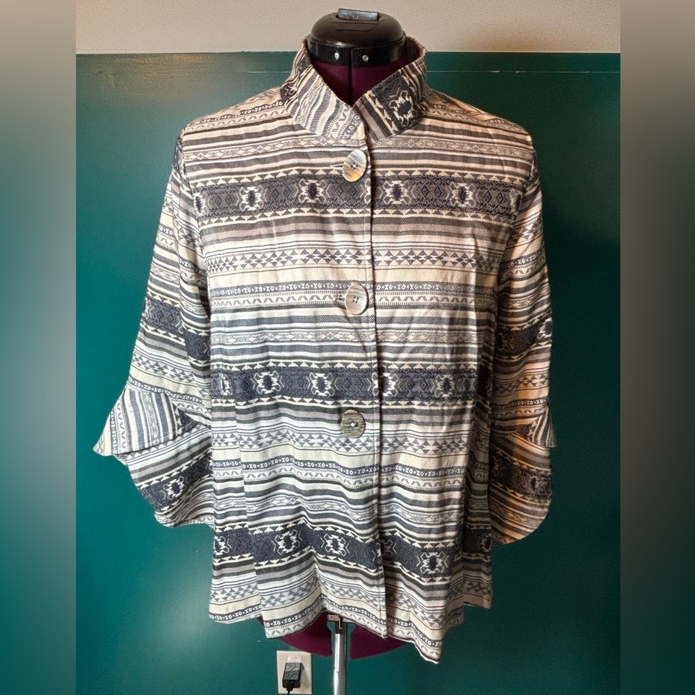 Sharon Young Geometric Patterned Jacket - image 1